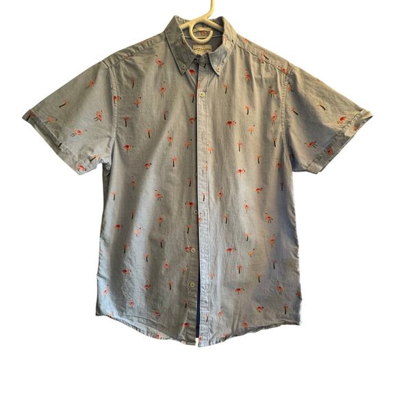 Denim & Flower button down 100% cotton ss - Picture 6 of 6